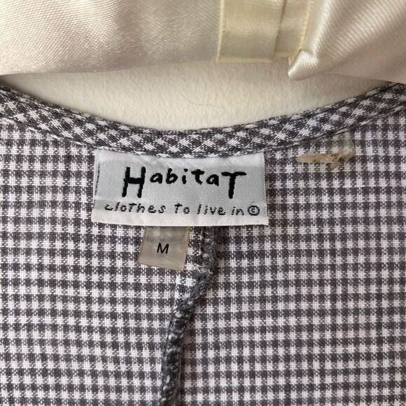 HABITAT Black & White Checkered 100% Linen Flowy Tunic Top Dress Vest Size M - Picture 2 of 6